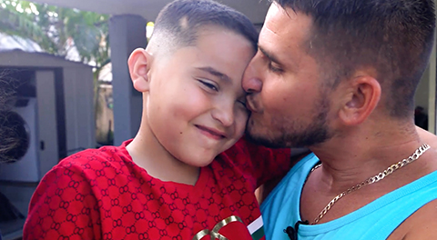 Ethan, patient, with Daryl, Ethan's father