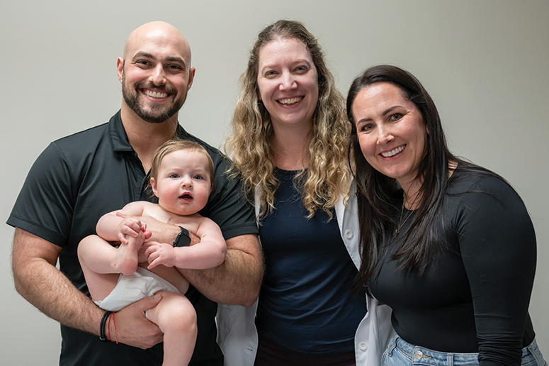 Baby Andy, parents, and Dr. Katelyn Sndyer